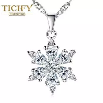Модное темпераментное ожерелье Lucky Snowflake белый