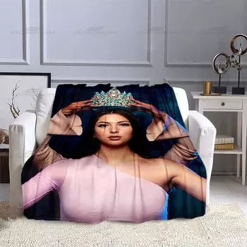 Модное тонкое одеяло из ЭВА Queen, красивое одеяло с художественным рисунком, фланелевое одеяло с 3D принтом, портативное одеяло для дома, путешествия, офиса 75x90cm