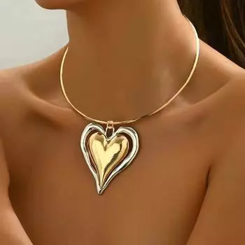 Модное винтажное ожерелье с подвеской в виде сердца для женщин