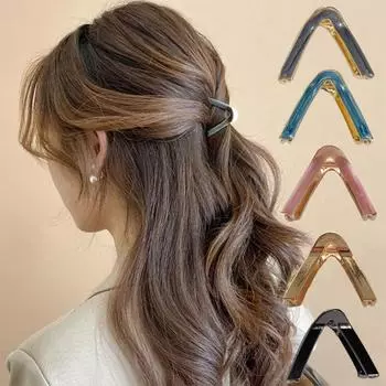Модные ацетатные треугольные заколки для волос для женщин и девочек, шикарные заколки для волос, заколки в виде краба, инструмент для укладки, аксессуары для волос серый