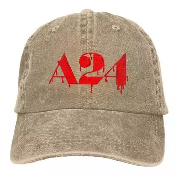 Модные бейсболки A24 A Two Four, унисекс, потертая джинсовая кепка от солнца, уличная кепка для бега, гольфа, неструктурированные мягкие кепки, шляпа One Size