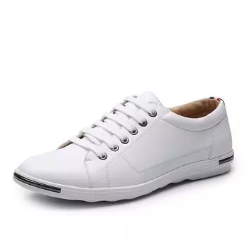 Модные большие размеры модные новые дизайнерские кожаные кроссовки для мужчин весна осень кружевные однотонные туфли мужские однотонные zapatos de hombre 38 белый