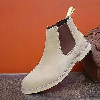 Модные ботинки челси из натуральной кожи, модные высокие рабочие туфли для мужчин, мужские ботильоны для отдыха на природе, мужские ботинки в стиле ретро, большой размер 48 7
