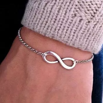 Модные браслеты Bijoux для женщин, 8 браслетов «Бесконечность» для мужчин, ювелирные изделия, подарок для девочек, очаровательные браслеты Pulseiras