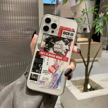 Модные чехлы для телефонов David для Iphone 11 12 13 14 Pro Max Mini Xsmax 7 8 Plus X Xr силиконовый чехол прозрачный чехол Capa Shell Fundas for iphone 12 mini