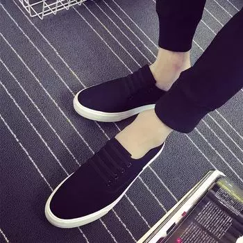 Модные черные мужские парусиновые туфли с одной педалью, мужская обувь для вождения, белые парусиновые туфли Lefu, белые туфли для мужчин, мужская обувь 39 чёрный