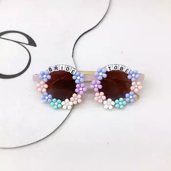 Модные детские солнцезащитные очки Diy, милые, с рисунком для девочек, вогнутые, солнцезащитные очки с защитой от ультрафиолета