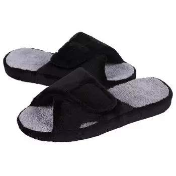 модные домашние тапочки Comwarm Four Seasons Fuzzy, женские домашние сандалии на плоской подошве, открытые тапочки без застежек из хлопка, повседневные домашние тапочки с меховым принтом 36(8.8 inch) чёрный