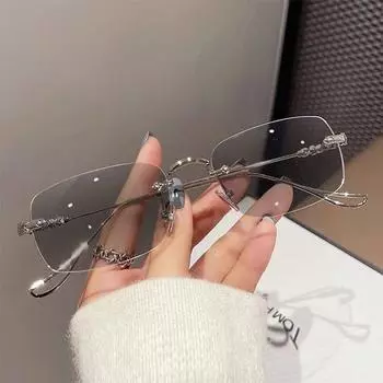 Модные фотохромные очки для близорукости без оправы, модные антисиние очки для близорукости, женские и мужские солнцезащитные очки для близорукости, диоптрийные 0(anti-blue)