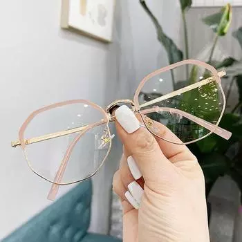 Модные готовые очки для близорукости, женские полигональные очки для близорукости, очки по рецепту, минус диоптрии 0