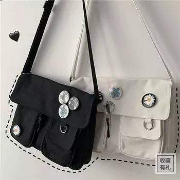 Модные холщовые сумки через плечо с диагональю, молодежная модная повседневная версия, женская сумка через плечо большой вместимости, однотонная женская сумка-мессенджер