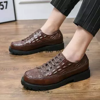 Модные итальянские формальные туфли мужские на шнуровке кожаные свадебные туфли мужские оксфорды мужские офисные туфли Scarpe Uomo Eleganti Laarzen Dames 6.5 чёрный