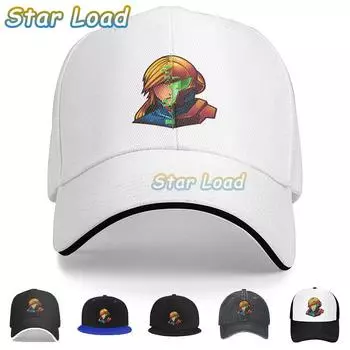 Модные крутые бейсболки, шляпы дальнобойщика, ковбойская фуражка Supre Metroid с логотипом Samus, солнцезащитные козырьки для экшн-игры для любителей игр One Size