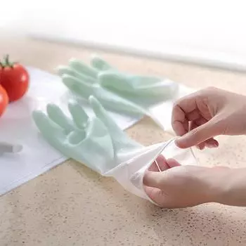 Модные кухонные перчатки, хозяйственные перчатки, многоразовые, нескользящие, чистящие средства, бытовые инструменты для мытья посуды, защитная одежда для рук, премиум-класса, 1 шт., резиновые, прочные S