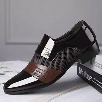 Модные мужские модельные туфли без шнуровки, мужские оксфорды, модные деловые модельные мужские туфли, классические кожаные мужские костюмы, обувь 38 чёрный