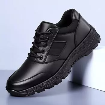 Модные новые повседневные кроссовки из коровьей кожи на платформе для мужчин, дизайнерские осенне-зимние хлопковые черные мужские спортивные туфли для активного отдыха Zapatos Hombre 38