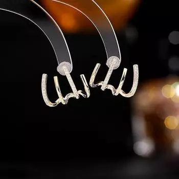 Модные новые серьги-гвоздики, дизайнерские серьги-гвоздики из серебра 925 пробы, нишевый дизайн, темпераментные серьги-гвоздики золотой