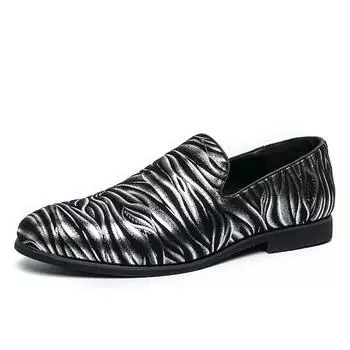Модные новые туфли Zebra осень-весна серебро золото новые мужские туфли изысканные дизайнерские туфли-оксфорды для офиса с острым носком большой размер 46 38