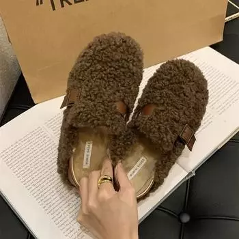 Модные новые женские мокасины из овечьей шерсти на плоской подошве, модные элегантные туфли на плоской подошве из нескользящей кожи для женщин, осенняя женская обувь 35 кофейный