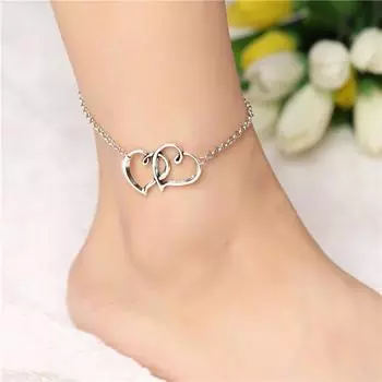 Модные ножные браслеты Wild Love в форме сердца Двойной ножной браслет Lady Legs Anklet
