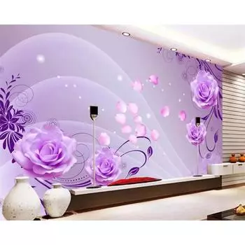 Модные обои с виноградной лозой, фиолетовые розы, 3d обои для гостиной, спальни, настенные 3d обои для домашнего декора 200 cm(W) x 140 cm(H)