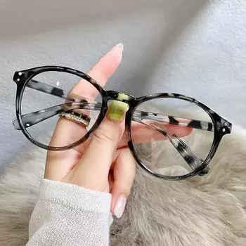 Модные очки с антисиним светом и рисовыми ногтями, модные плоские очки в круглой оправе, очки для близорукости Anti blue light