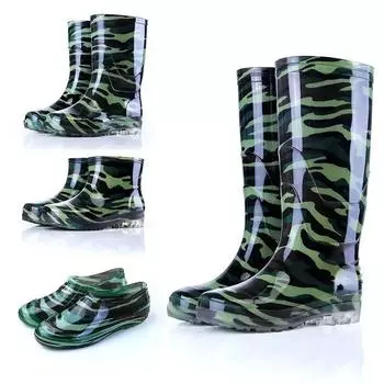 Модные резиновые сапоги Camo для мужчин, нескользящие высокие водонепроницаемые туфли для кухни, резиновые сапоги для работы, резиновые сапоги для рыбалки 2024 36