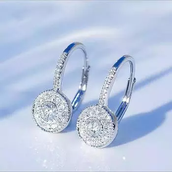 Модные роскошные серьги-кольца из стерлингового серебра 925 пробы для женщин с ослепительными кубическими цирконами, серьги-подарок, ювелирные изделия