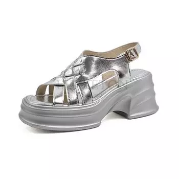 Модные сандалии Muffin Thicksoled Open Toe Travel Strap, легкие, удобные, нескользящие, простые и износостойкие женские сандалии 35 белый