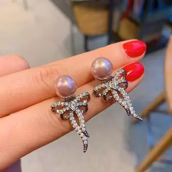 Модные серьги-гвоздики Beibai из бисера женская мода