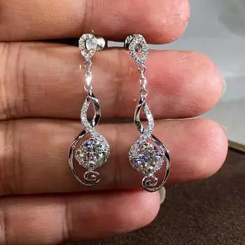 Модные серьги-капли, креативные женские серьги из циркония, изысканные серьги для свадебного платья и аксессуары для ушей