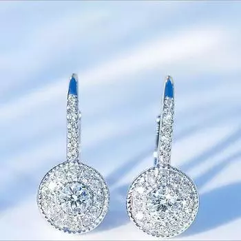 Модные серьги-кольца из стерлингового серебра 925 пробы с цирконием, круглые серьги-кольца с кристаллами для женщин, элегантные ювелирные изделия для свадебной вечеринки, Pendientes Brincos