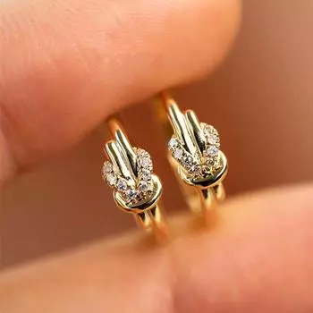 Модные серьги-кольца, изысканные серьги-кольца с узлом, простые серьги для повседневной носки