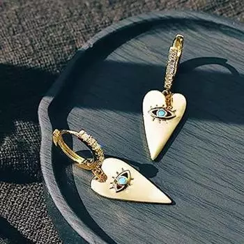 Модные серьги-подвески в форме сердца для леди с блестящими цирконами, современные украшения в стиле панк, модные аксессуары для женщин золотой