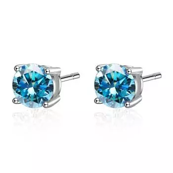 Модные серебряные серьги-гвоздики S925 с геометрической формой 5 мм и 6,5 мм, ювелирные украшения для пары, подарок для пары на годовщину 0.5ctx2
