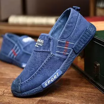 Модные тенденции Мужская дышащая повседневная обувь Zapatillas Hombre Джинсы Холщовая обувь Модные туфли на плоской подошве Мокасины Эспадрильи Мужские кроссовки с мягкой подошвой 39 темно-серого