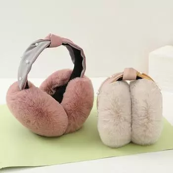 Модные теплые наушники Pearl, милые плюшевые меховые наушники, модные унисекс-наушники, однотонные, для девочек, повязка на голову, наушники-вкладыши, чехол для ушей