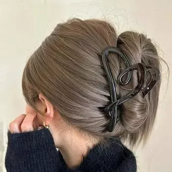 Модные заколки для волос с полым сердцем, уксусная кислота, коричневый коготь для волос в форме сердца для женщин и девочек, роскошные корейские модные летние аксессуары для волос, большой зажим в виде акулы розовый