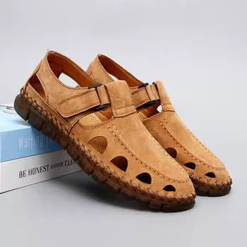 Модные замшевые туфли Magic Glue Summer Shoes Новое поступление Мужские сандалии Модная повседневная обувь для отдыха на пляже Дышащая обувь для ходьбы Кроссовки 38