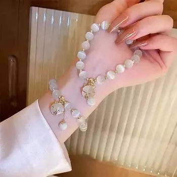 Модные женские элегантные подвески Lucky Cat, регулируемые браслеты, ювелирные изделия дружбы, подарки белый