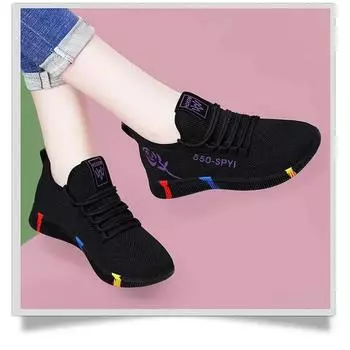 Модные женские дышащие нескользящие туфли на платформе, модные новые повседневные туфли, корейские кроссовки, черные кроссовки для женщин 2024 36