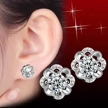 Модные женские серьги-гвоздики из свежего цветка с консервированными цветами, милые полые серьги-гвоздики с серебряным покрытием в форме любви, женские аксессуары для девочек