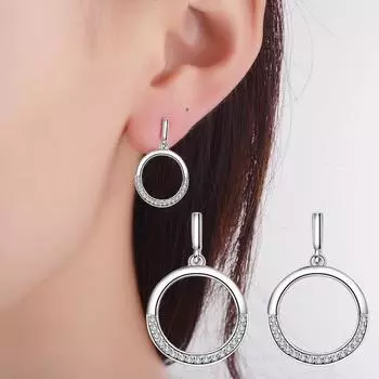 Модные женские серьги из серебра 925 пробы в Корейском стиле, простые геометрические круглые серьги-гвоздики, свадебные украшения