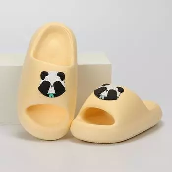 модные женские тапочки Panda на толстой платформе Cloud 2024 года, летние пляжные нескользящие шлепанцы Eva, женские домашние тапочки для ванной комнаты, сандалии 36-37 белый