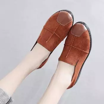 Модные женские туфли на плоской подошве для отдыха с круглым носком, женские туфли на плоской подошве большого размера из натуральной кожи, Sapato Feminino 2024, новинка 4 зелёный