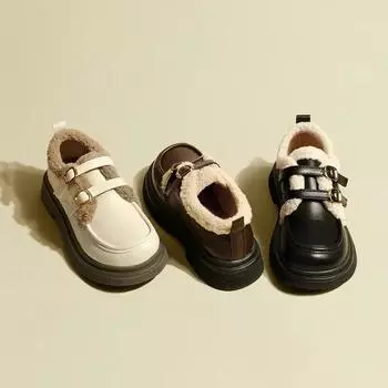 Модные женские туфли Pure Desire Style со шнуровкой и пряжкой в стиле ретро с толстой подошвой из плюша, универсальные туфли Lefu, туфли Мэри Джейн в паре с платьем 35 коричневый