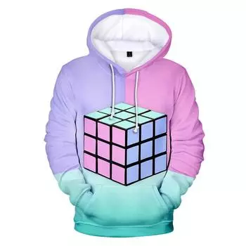 Модный 3D принт кубика Рубика, мужская и женская толстовка с капюшоном, повседневный пуловер, мужская толстовка поп-певицы, большие топы, весенне-осенняя одежда 4XL