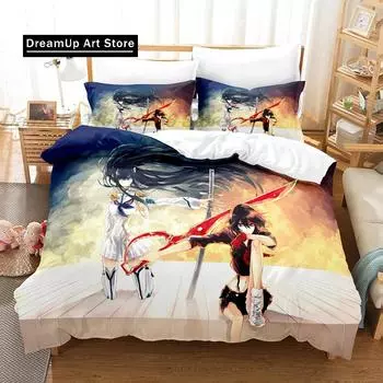 Модный 3D-принт с героями мультфильмов KILL La KILL Комплект постельного белья Single Twin Full Queen King Size Комплект постельного белья Adult Kids Bedroom Наборы пододеяльников EU Single 90x200cm