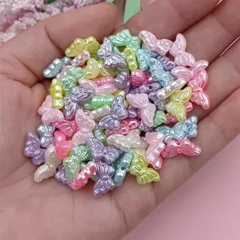 Модный браслет цветы микс цвета 80/100 шт DIY материалы любовь бабочка бусины ожерелье ручной работы аксессуары макарон цветные аксессуары Love heart beads 100pcs