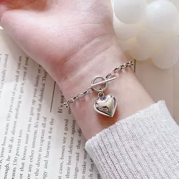 Модный браслет из стерлингового серебра 925 пробы для женщин, пар, кулон в форме сердца, ювелирные изделия для вечеринок Sl039